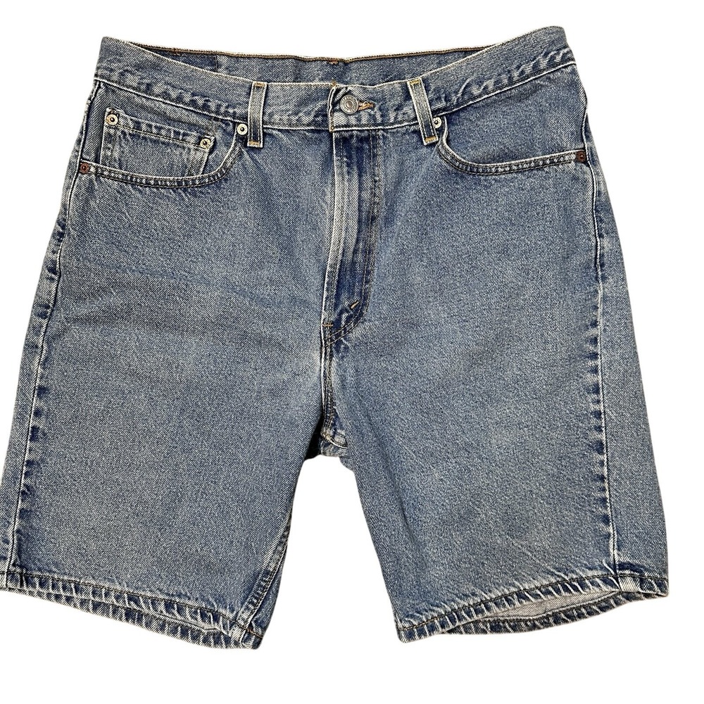 Y2k Vintage Levi Strauss 505 Mens Denim Shorts‎ Blue Wash Size 36